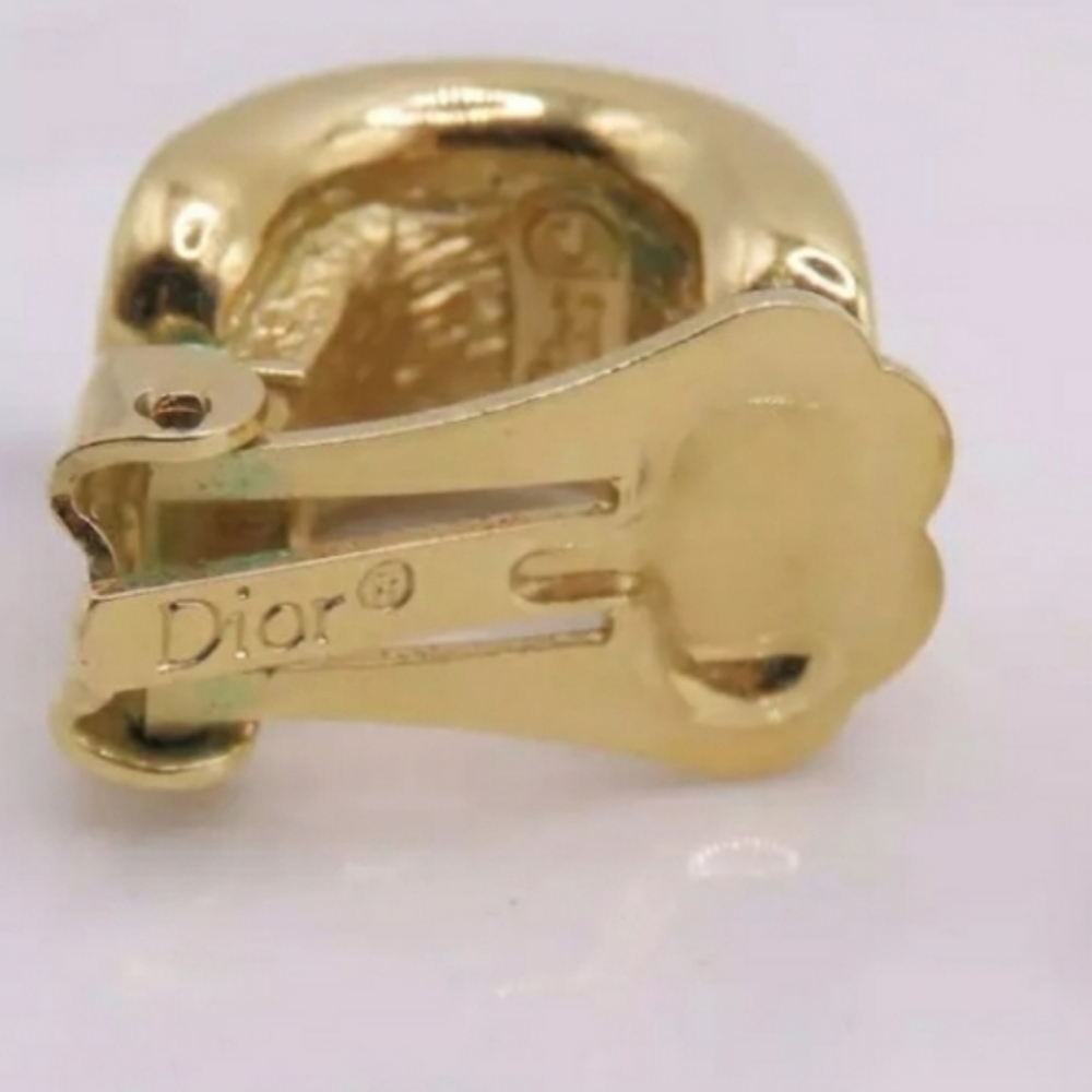 Dior Vintage Gold Tone Crystal Clip- On Earrings... - Picture 6 of 6